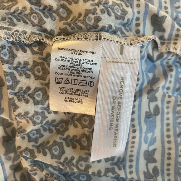 LOFT Blue and White Floral Tie Waist Maxi Dress size Large - Picture 3 of 6